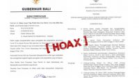 DINAS Komunikasi, Informasi, dan Statistik (Diskominfos) Provinsi Bali akhirnya merilis bahwa Surat Pernyatan dan Keputusan Gubernur Bali tentang Perpanjangan Status Darurat Bencana yang beredar di masyarakat adalah hoak alias berita bohong. Foto: istimewa DINAS Komunikasi, Informasi, dan Statistik (Diskominfos) Provinsi Bali akhirnya merilis bahwa Surat Pernyatan dan Keputusan Gubernur Bali tentang Perpanjangan Status Darurat Bencana yang beredar di masyarakat adalah hoak alias berita bohong. Foto: istimewa