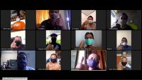 zoom virtual PARA komisioner KPU se-Bali saat rapat virtual menggunakan media sosial untuk membahas persiapan donor darah. Foto: Ist
