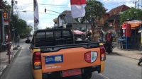 sosialisasi pilkada badung rasa promo film MOBIL pikap KPU Badung dengan pelantang suara di bak belakang keliling jalan-jalan untuk “promosi” Pilkada Badung 2020, sekaligus mengajak masyarakat menggunakan hak pilih, Selasa (28/7/2020). Foto: Ist
