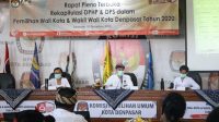 DPHP Denpasar KPU Denpasar mengumumkan rekapitulasi DPHP dan DPS Pilkada Denpasar dalam rapat pleno, Kamis (10/9/2020). Foto: ist