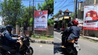 baliho pilkada denpasar melanggar BALIHO liar dari paslon Jaya Wibawa dan Amerta di luar difasilitasi KPU Denpasar yang akan ditertibkan Satpol PP Denpasar berdasarkan rekomendasi Bawaslu Denpasar. Foto: gus hendra