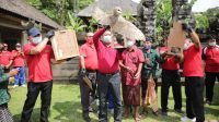 BUPATI Gianyar Made Mahayastra melepas burung hantu di kawasan Subak Taro Kelod, Tegallalang. Foto: adi BUPATI Gianyar Made Mahayastra melepas burung hantu di kawasan Subak Taro Kelod, Tegallalang. Foto: adi