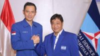 JUNAIDI Kasum saat bersama Ketua Umum DPP Demokrat Agus Harimurti Yudhoyono (AHY). Foto: rul JUNAIDI Kasum saat bersama Ketua Umum DPP Demokrat Agus Harimurti Yudhoyono (AHY). Foto: rul