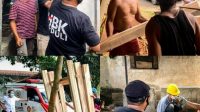 PARA relawan HBK Peduli menyiapkan peralatan dan material untuk program pemugaran RTLH. Foto: rul PARA relawan HBK Peduli menyiapkan peralatan dan material untuk program pemugaran RTLH. Foto: rul
