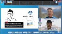 TANGKAPAN layar kegiatan webinar nasional pada Kamis (23/9) yang digelar Unud serangkaian Dies Natalis ke-59. Foto: rap TANGKAPAN layar kegiatan webinar nasional pada Kamis (23/9) yang digelar Unud serangkaian Dies Natalis ke-59. Foto: rap