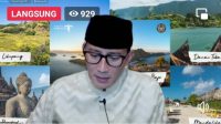 MENPAREKRAF Sandiaga Uno saat menjadi narasumber secara virtual pada Muktamar ke-1 Nahdlatul Wathan Diniyah Islamiyah (NWDI) secara virtual di Pondok Pesantren Darunnahdlatain, Pancor, Lombok Timur, Minggu (30/1/2022). Foto: rul MENPAREKRAF Sandiaga Uno saat menjadi narasumber secara virtual pada Muktamar ke-1 Nahdlatul Wathan Diniyah Islamiyah (NWDI) secara virtual di Pondok Pesantren Darunnahdlatain, Pancor, Lombok Timur, Minggu (30/1/2022). Foto: rul