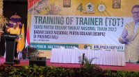 DEMER saat memberi sambutan dalam pembukaan pendidikan politik dan TOT BSNPG di Denpasar, Rabu (4/10/2023). Foto: ist DEMER saat memberi sambutan dalam pembukaan pendidikan politik dan TOT BSNPG di Denpasar, Rabu (4/10/2023). Foto: ist
