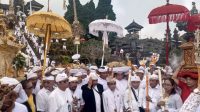 PELAKSANAAN Karya Ida Bhatara Turun Kabeh (IBTK) di Pura Agung Besakih 2024, Kecamatan Rendang, Karangasem, kasineb (selesai) pada Minggu (14/4/2024). Foto: ist