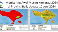 PETA peringatan dini kekeringan wilayah Provinsi Bali. Foto: ist PETA peringatan dini kekeringan wilayah Provinsi Bali. Foto: ist
