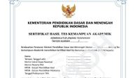 FORMAT sertifikat hasil TKA berdasarkan Permendikdasmen Nomor 9 tahun 2025. Foto: ist FORMAT sertifikat hasil TKA berdasarkan Permendikdasmen Nomor 9 tahun 2025. Foto: ist