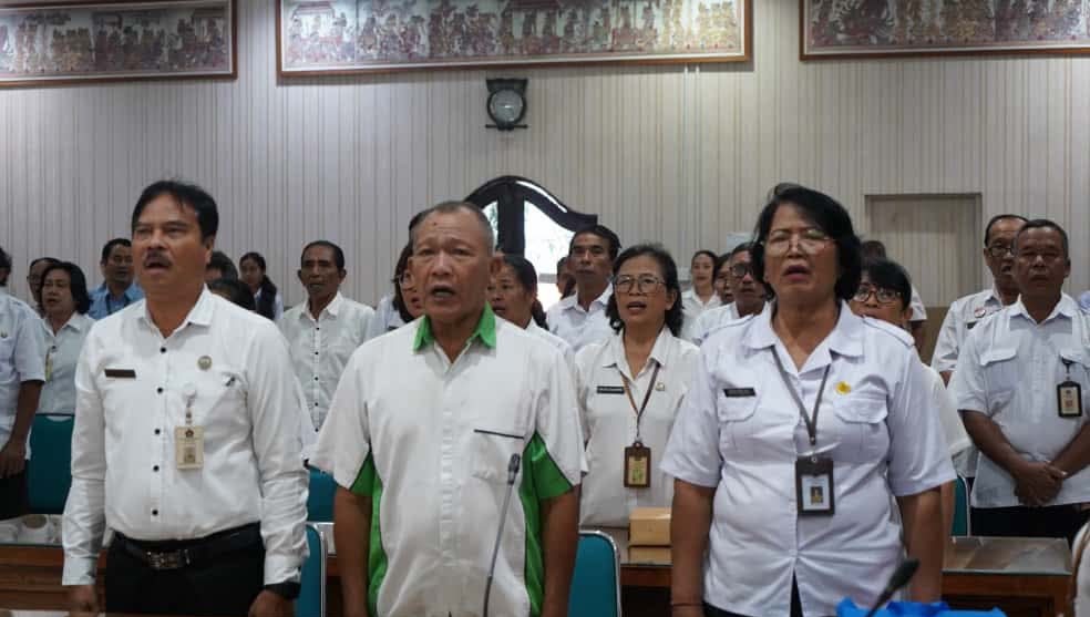 PNS di Pemkab Klungkung mengikuti sosialisasi persiapan purnatugas serta proses layanan Taspen bagi PNS, Rabu (24/9/2025). Foto: ist