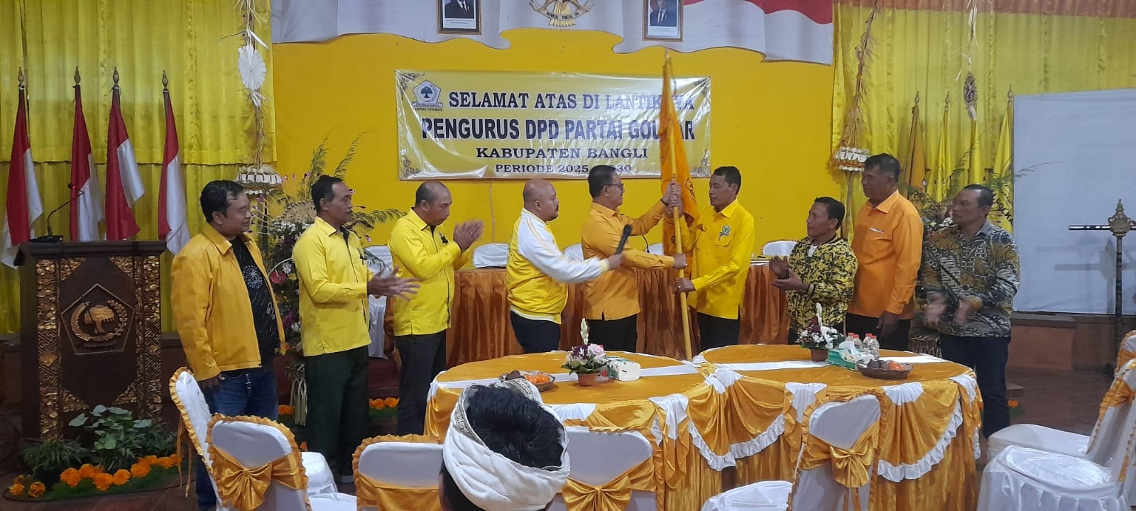 MUSYAWARAH Daerah (Musda) ke-XI Partai Golkar Bangli diselenggarakan pada Sabtu (11/10/2025). Dengan suara bulat, peserta Musda memilih secara aklamasi Nyoman Budiada untuk menjadi nakhoda partai. Foto: ist