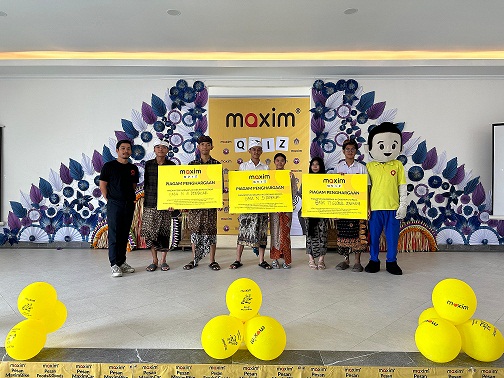 PERUSAHAAN penyedia layanan transportasi online Maxim berkolaborasi dengan Disdikpora Bali sukses menyelenggarakan kompetisi cerdas cermat berbahasa Inggris dengan tajuk “Maxim Quiz: English Brain Game”. Foto: ist