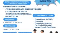 SISTEM Penerimaan Murid Baru (SPMB) SMK PGRI 6 Denpasar dibuka hingga Juli. Calon siswa bisa mendaftar langsung ke sekolah atau secara online. Foto: ist SISTEM Penerimaan Murid Baru (SPMB) SMK PGRI 6 Denpasar dibuka hingga Juli. Calon siswa bisa mendaftar langsung ke sekolah atau secara online. Foto: ist