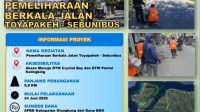 KEGIATAN pemeliharaan berkala ruas Jalan Toyapakeh–Sebunibus di Kecamatan Nusa Penida. Foto: ist KEGIATAN pemeliharaan berkala ruas Jalan Toyapakeh–Sebunibus di Kecamatan Nusa Penida. Foto: ist
