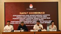 KPU RAPAT LOGISTIK RAPAT Koordinasi Logistik dan Anggaran bersama jajaran KPU Kabupaten/Kota se-Bali dan Kesbangpol Bali di Kantor KPU Bali, Denpasar, Kamis (3/9/2026). Foto: ist