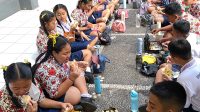 SISWA sarapan bersama sebelum mengikuti pelajaran. Foto: ist SISWA sarapan bersama sebelum mengikuti pelajaran. Foto: ist