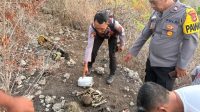 PERSONEL Polsek Nusa Penida melakukan pengamanan di lokasi penemuan kerangka manusia di kawasan perbukitan Banjar Ampel, Desa Pejukutan, Nusa Penida, Klungkung. Foto: ist PERSONEL Polsek Nusa Penida melakukan pengamanan di lokasi penemuan kerangka manusia di kawasan perbukitan Banjar Ampel, Desa Pejukutan, Nusa Penida, Klungkung. Foto: ist